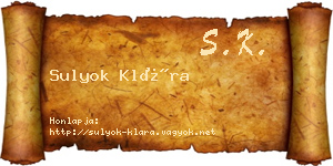 Sulyok Klára névjegykártya