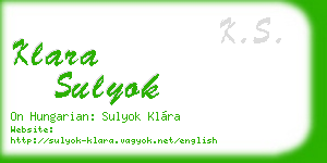 klara sulyok business card