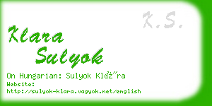 klara sulyok business card